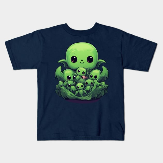 Kawaii Cthulhu and Baby Abominations Kids T-Shirt by DeesDeesigns